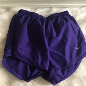 PURPLE NIKE RUNNING SHORTS